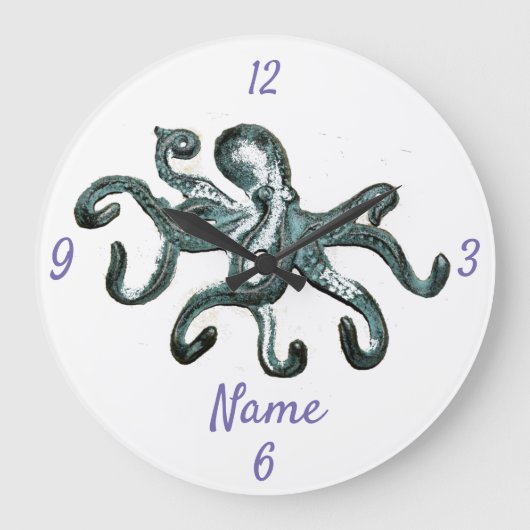 Blue Octopus Thunder_Cove Grote Klok (Voorkant)