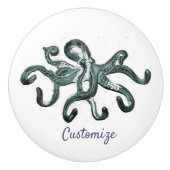 Blue Octopus Thunder_Cove Keramische Knop (Voorkant)