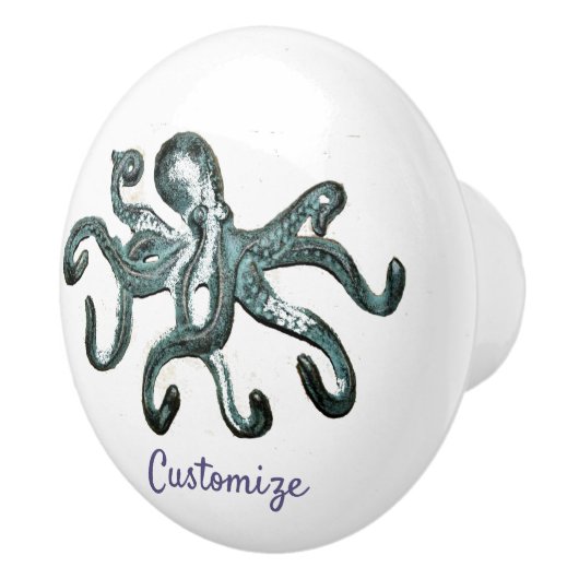 Blue Octopus Thunder_Cove Keramische Knop (Rechts)