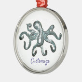Blue Octopus Thunder_Cove Metalen Ornament (Links)