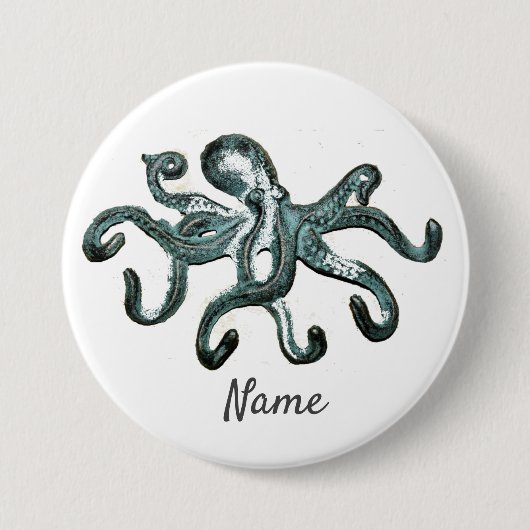 Blue Octopus Thunder_Cove Ronde Button 7,6 Cm (Voorkant)