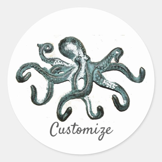Blue Octopus Thunder_Cove Ronde Sticker (Voorkant)