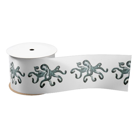 Blue Octopus Thunder_Cove Satijnen Lint (Spoel)