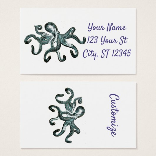 Blue Octopus Thunder_Cove Visitekaartje (Voorkant /achterkant)