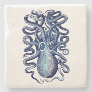 Blue Octopus Zee Monster Stenen Onderzetter