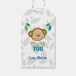 Blue Oerwoud Monkey Gift Label Cadeaulabel