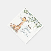 Blue Oerwoud Safari Giraffe Zoo Baby shower Servet (Hoek)