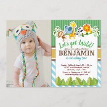 Blue Oerwoud Safari Zoo Animal Birthday Foto