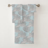 Blue Oerwoud Tiger Pattern Bath Towel Set Bad Handdoek (Insitu)