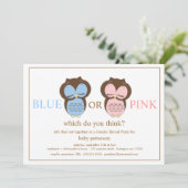 Blue of PInk Little Owls Baby Gender Reopenbaart P Kaart (Staand voorkant)