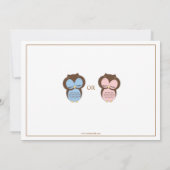 Blue of PInk Little Owls Baby Gender Reopenbaart P Kaart (Achterkant)