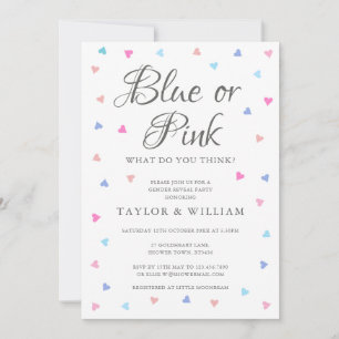 Blue Of Roze Hartjes Geslacht Reveal Feest Kaart