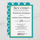 Blue Ogee Christelijke bruiloft uitnodiging (Voorkant / Achterkant)