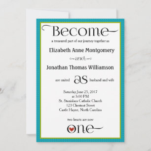 Blue Ogee Christelijke bruiloft uitnodiging