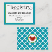 Blue Ogee Wedding Registry Kaart (Voorkant / Achterkant)