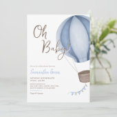Blue Oh Baby Baby shower Kaart (Staand voorkant)