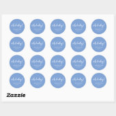 Blue Oh Baby Baby shower Ronde Sticker (Vel)