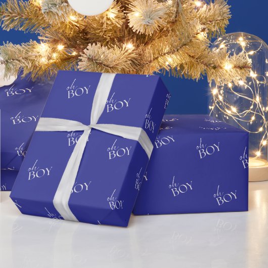 Blue Oh Boy Baby shower Cadeaupapier (Feestdagen)