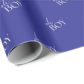 Blue Oh Boy Baby shower Cadeaupapier (Rol Hoek)
