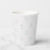 Blue Oh Boy Hand Drawn Minimal Baby Shower Papieren Bekers (Achterkant)