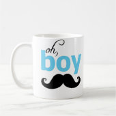 Blue Oh Boy Mustache Statement Mok (Links)