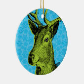 Blue Oh Deer Kerstversiering Keramisch Ornament (Rechts)