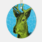 Blue Oh Deer Kerstversiering Keramisch Ornament (Links)