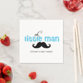 Blue Oh Little Man Snor Custom Baby shower Servet (Insitu)