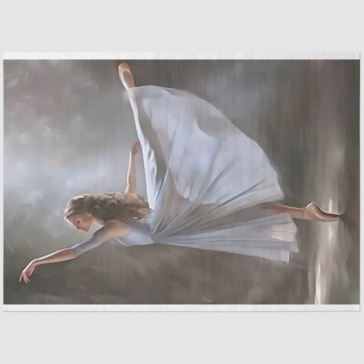 Blue Oil Ballerina Dancing Decoupage Tissuepapier (Voorkant)