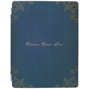 Blue Old Antiek Gilded Book Hoesje iPad Cover