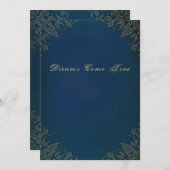 Blue Old Antiek Gilded Book Hoesje Kaart (Voorkant / Achterkant)