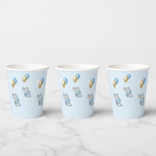 Blue Olifant Bekers baby shower (Multi)
