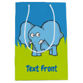 Blue-olifant cartoon middelgrote cadeautas (Voorkant)