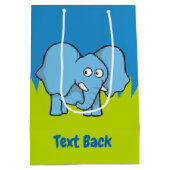 Blue-olifant cartoon middelgrote cadeautas (Achterkant)