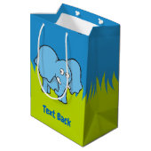 Blue-olifant cartoon middelgrote cadeautas (Achterkant Gekanteld)