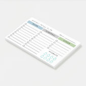 Blue Olive Minimalist Daily Organizer to Do List Post-it® Notes (Schuin)