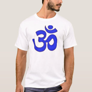 BLUE om, aum, sanskrit, mantra, yoga, tantra T-shirt