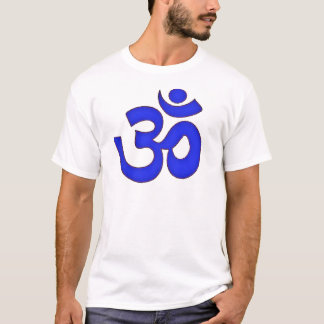 BLUE om, aum, sanskrit, mantra, yoga, tantra T-shirt