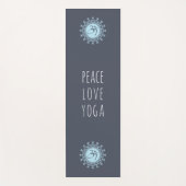 Blue Om & Mandala Peace Love Yoga Yogamat (Voorkant)