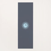 Blue Om & Mandala Peace Love Yoga Yogamat (Achterkant)