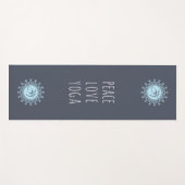 Blue Om & Mandala Peace Love Yoga Yogamat (Voorkant (horizontaal))