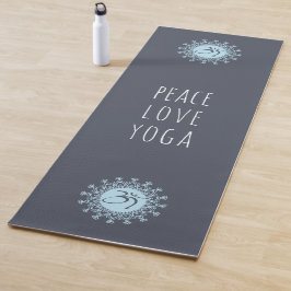 Blue Om & Mandala Peace Love Yoga Yogamat