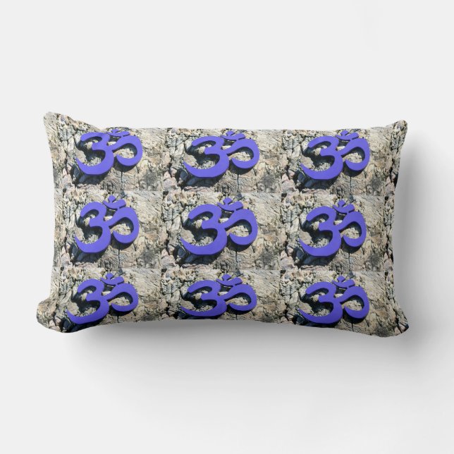Blue Om-symbool op graniet Kussen (Voorkant)