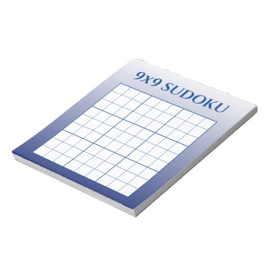 Blue Ombre 9 van 9 Sudoku-Sjabloon Notitieblok (Linkerzijde)