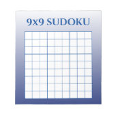 Blue Ombre 9 van 9 Sudoku-Sjabloon Notitieblok (Voorkant)