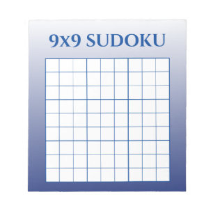 Blue Ombre 9 van 9 Sudoku-Sjabloon Notitieblok