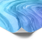 Blue Ombre Abstract Agate II Waterverf Art Poster (Hoek)