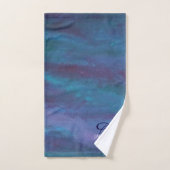 Blue Ombre Abstract | Blauwgroen Paars monogram Vi Bad Handdoek (Handdoek)