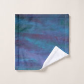 Blue Ombre Abstract | Blauwgroen Paars monogram Vi Bad Handdoek (Wasdoekje)
