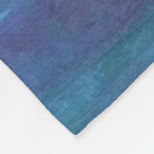 Blue Ombre Abstract | Blauwgroen Paars monogram Vi Fleece Deken (Hoek)